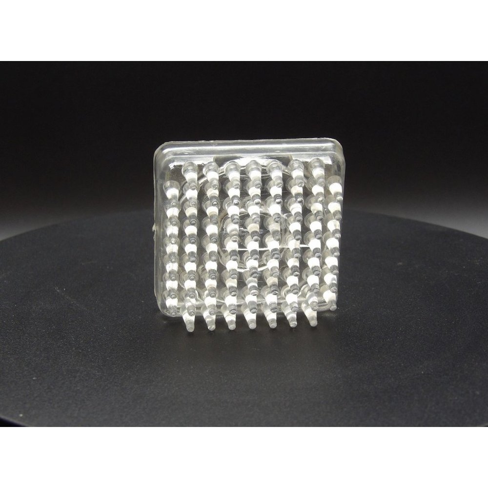Vintage Square Clear Plastic Spikes Flower Frog 2 1/4" x 2 1/4"